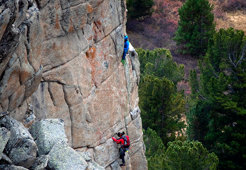 Mongolian rock climbers